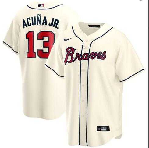 Braves 13 Ronald Acuna Jr. Cream 2020 Nike Cool Base Jersey Dzhi,We sell and wholesale Braves 13 Ronald Acuna Jr. Cream 2020 Nike Cool Base Jersey Dzhi on line form chian!
